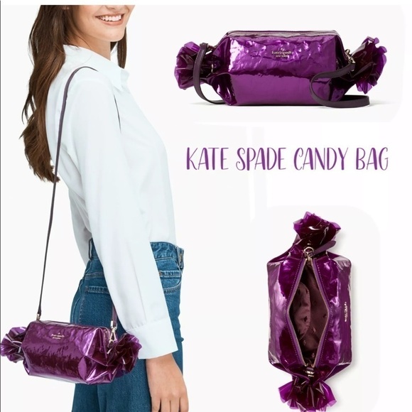 Kate Spade Metallic Purple Candy Wrapper Bag NWT - Picture 1 of 5